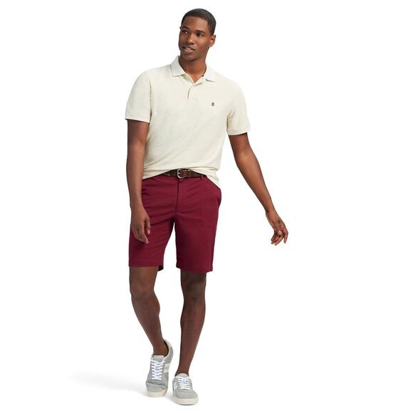 Izod Saltwater Salmon Red Flat Front Chino Shorts Men's Size 34x9.5 - Picture 1 of 7